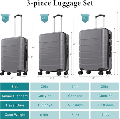 20 Inch Carry-On Luggage, Hardside Suitcase with Spinner Wheels, Lightweight ABS Hard Shell Travel Luggage, TSA Approved Lock, Expandable Small Suitcase for Business & Travel–Olive Green