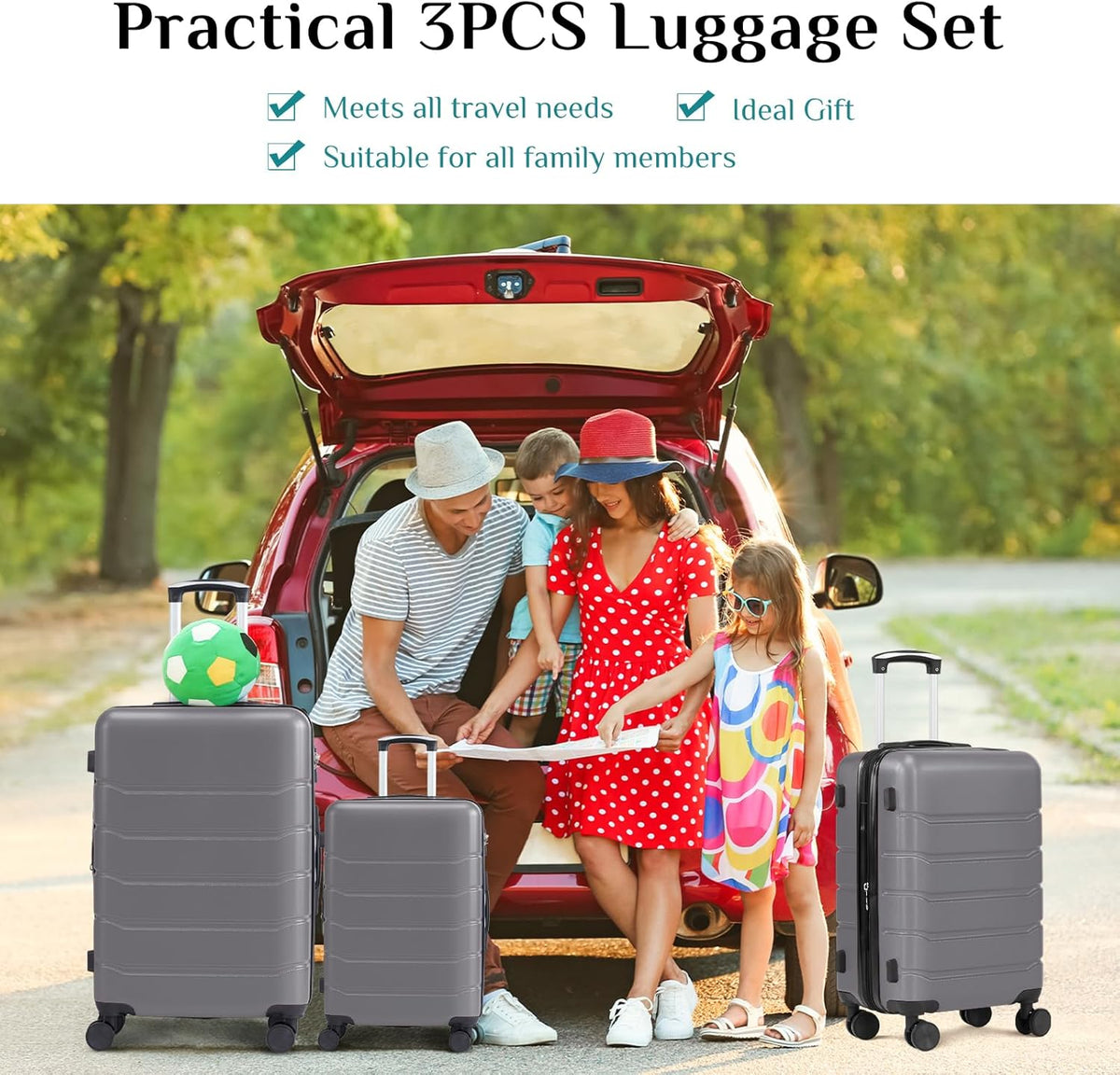 20 Inch Carry-On Luggage, Hardside Suitcase with Spinner Wheels, Lightweight ABS Hard Shell Travel Luggage, TSA Approved Lock, Expandable Small Suitcase for Business & Travel–Olive Green