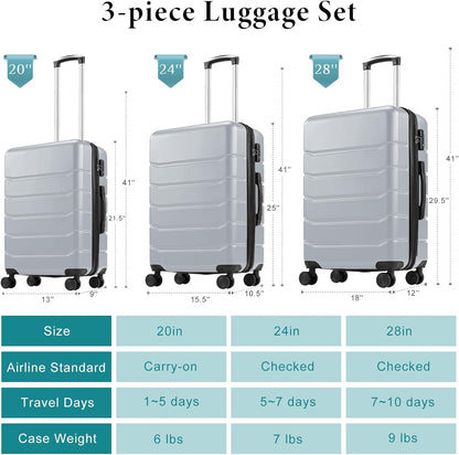 20 Inch Carry-On Luggage, Hardside Suitcase with Spinner Wheels, Lightweight ABS Hard Shell Travel Luggage, TSA Approved Lock, Expandable Small Suitcase for Business & Travel–Olive Green
