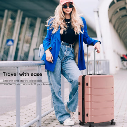 20 Inch Carry-On Luggage, Hardside Suitcase with Spinner Wheels, Lightweight ABS Hard Shell Travel Luggage, TSA Approved Lock, Expandable Small Suitcase for Business & Travel–Olive Green