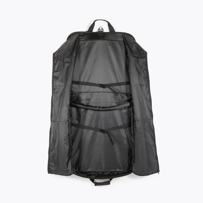 43" Travel Garment Bag Travel, Spacious Suit Bag with Detachable Shoulder Strap, Exterior/Interior Pockets, Imitation leather-reinforced Corners, Trifold, Black