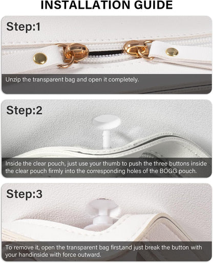 4 Pack Clear Toiletry Bags, Portable Travel Makeup Pouch with Zipper, TSA Approved Organizer, Clear Pouch Bags Compatible With Bogg Bag Divider Accessories(White)