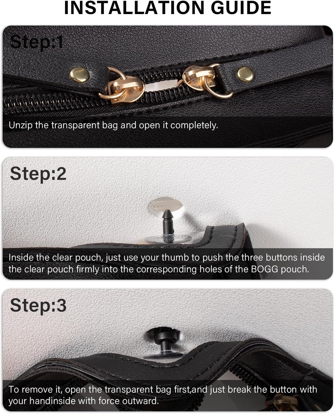 4 Pack Clear Toiletry Bags, Portable Travel Makeup Pouch with Zipper, TSA Approved Organizer, Clear Pouch Bags Compatible With Bogg Bag Divider Accessories(White)