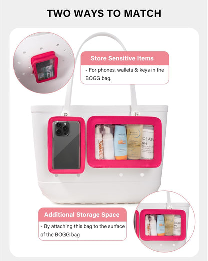 4 Pack Clear Toiletry Bags, Portable Travel Makeup Pouch with Zipper, TSA Approved Organizer, Clear Pouch Bags Compatible With Bogg Bag Divider Accessories(White)