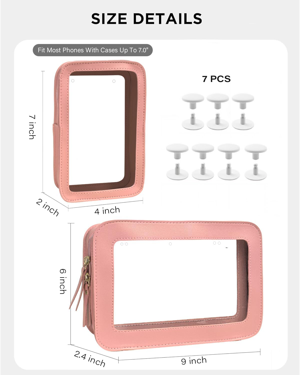 4 Pack Clear Toiletry Bags, Portable Travel Makeup Pouch with Zipper, TSA Approved Organizer, Clear Pouch Bags Compatible With Bogg Bag Divider Accessories(White)