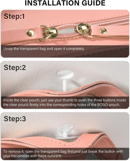 4 Pack Clear Toiletry Bags, Portable Travel Makeup Pouch with Zipper, TSA Approved Organizer, Clear Pouch Bags Compatible With Bogg Bag Divider Accessories(White)