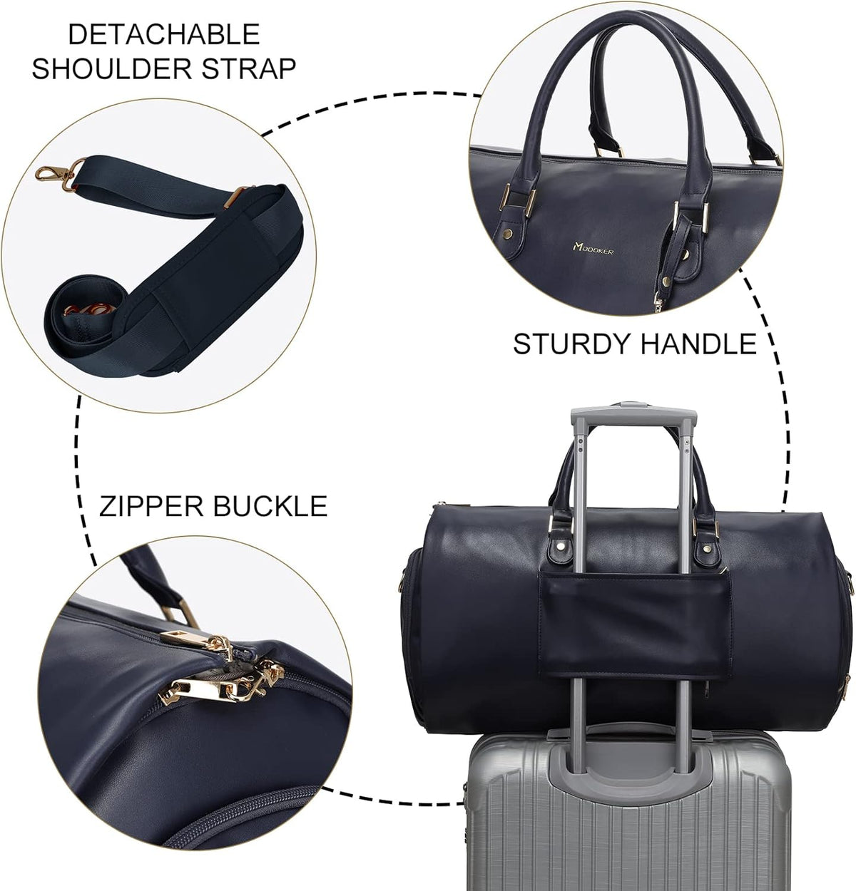 Convertible Garment Duffel Bag, 2-in-1 Hanging Suitcase for Travel | Eco-friendly garment bag converts hanging to duffel, Waterproof & wrinkle-resistant, Great for weekend or business travel.