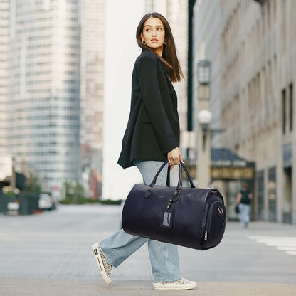 Convertible Garment Duffel Bag, 2-in-1 Hanging Suitcase for Travel | Eco-friendly garment bag converts hanging to duffel, Waterproof & wrinkle-resistant, Great for weekend or business travel.