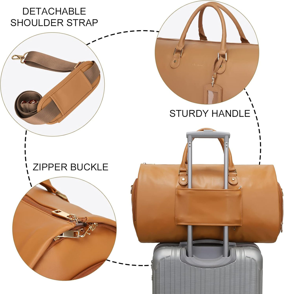 Convertible Garment Duffel Bag, 2-in-1 Hanging Suitcase for Travel | Eco-friendly garment bag converts hanging to duffel, Waterproof & wrinkle-resistant, Great for weekend or business travel.