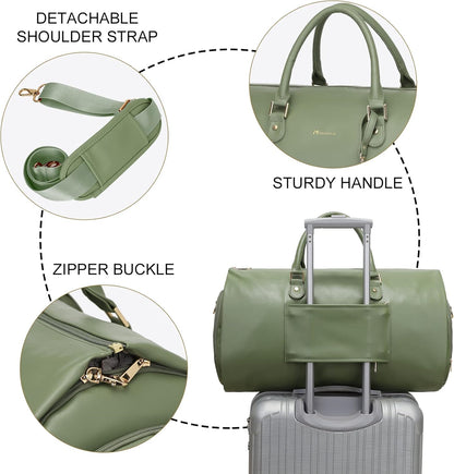 Convertible Garment Duffel Bag, 2-in-1 Hanging Suitcase for Travel | Eco-friendly garment bag converts hanging to duffel, Waterproof & wrinkle-resistant, Great for weekend or business travel.