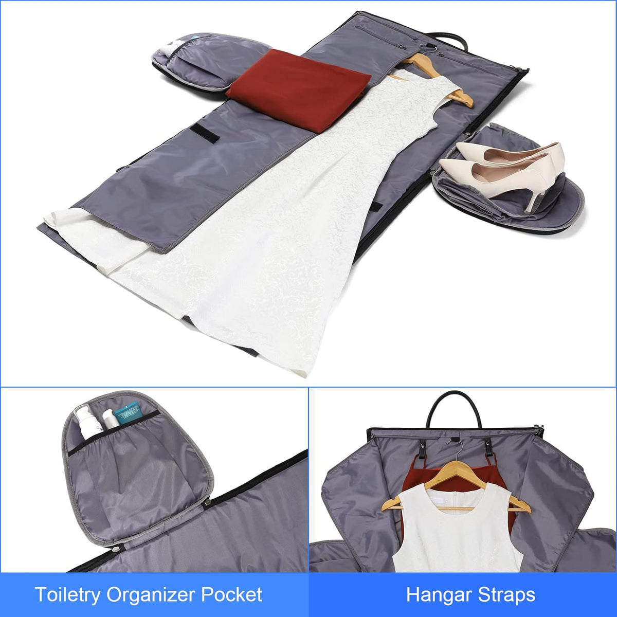 Convertible Garment Duffel Bag, 2-in-1 Hanging Suitcase for Travel | Eco-friendly garment bag converts hanging to duffel, Waterproof & wrinkle-resistant, Great for weekend or business travel.