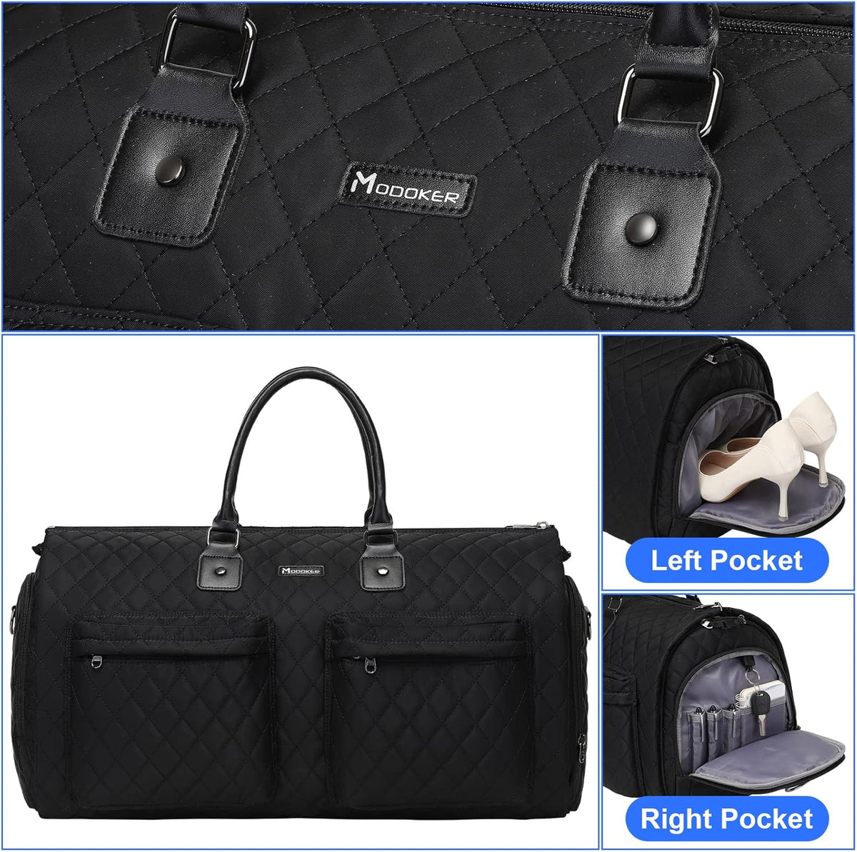 Convertible Garment Duffel Bag, 2-in-1 Hanging Suitcase for Travel | Eco-friendly garment bag converts hanging to duffel, Waterproof & wrinkle-resistant, Great for weekend or business travel.