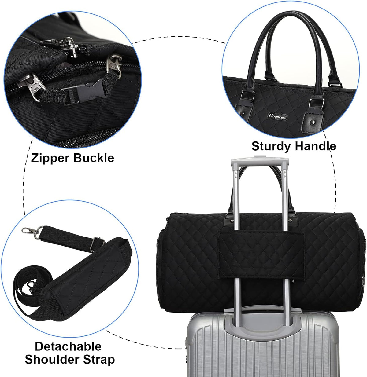 Convertible Garment Duffel Bag, 2-in-1 Hanging Suitcase for Travel | Eco-friendly garment bag converts hanging to duffel, Waterproof & wrinkle-resistant, Great for weekend or business travel.