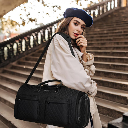 Convertible Garment Duffel Bag, 2-in-1 Hanging Suitcase for Travel | Eco-friendly garment bag converts hanging to duffel, Waterproof & wrinkle-resistant, Great for weekend or business travel.
