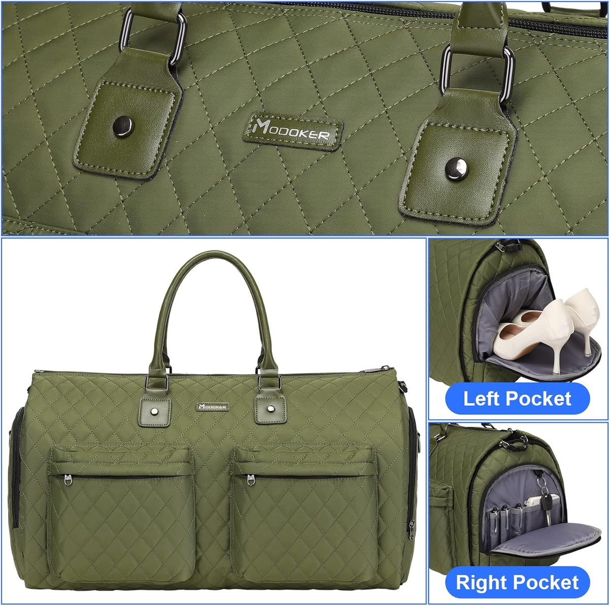 Convertible Garment Duffel Bag, 2-in-1 Hanging Suitcase for Travel | Eco-friendly garment bag converts hanging to duffel, Waterproof & wrinkle-resistant, Great for weekend or business travel.