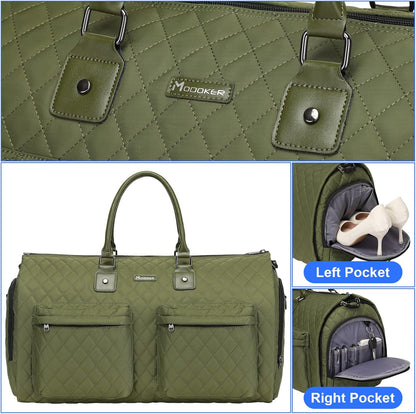 Convertible Garment Duffel Bag, 2-in-1 Hanging Suitcase for Travel | Eco-friendly garment bag converts hanging to duffel, Waterproof & wrinkle-resistant, Great for weekend or business travel.