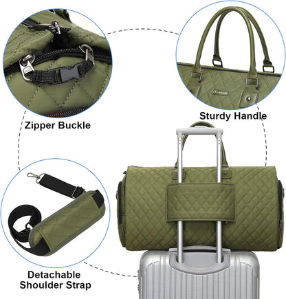 Convertible Garment Duffel Bag, 2-in-1 Hanging Suitcase for Travel | Eco-friendly garment bag converts hanging to duffel, Waterproof & wrinkle-resistant, Great for weekend or business travel.