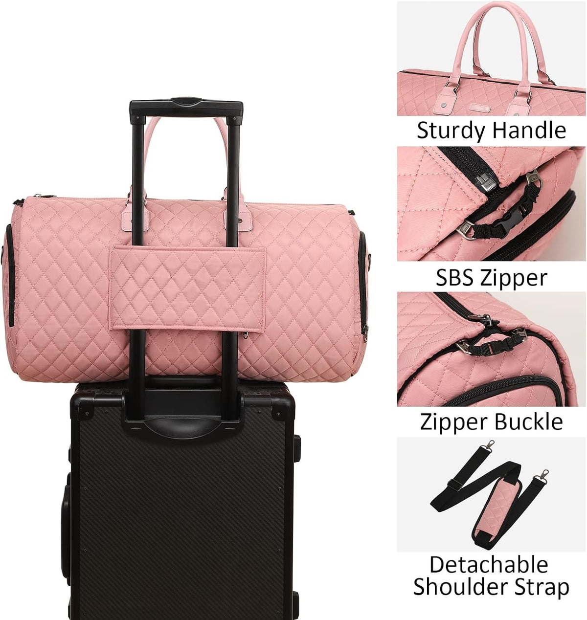 Convertible Garment Duffel Bag, 2-in-1 Hanging Suitcase for Travel | Eco-friendly garment bag converts hanging to duffel, Waterproof & wrinkle-resistant, Great for weekend or business travel.