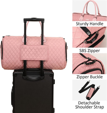 Convertible Garment Duffel Bag, 2-in-1 Hanging Suitcase for Travel | Eco-friendly garment bag converts hanging to duffel, Waterproof & wrinkle-resistant, Great for weekend or business travel.