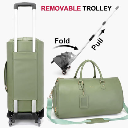Convertible Garment Duffel Bag, 2-in-1 Hanging Suitcase for Travel | Eco-friendly garment bag converts hanging to duffel, Waterproof & wrinkle-resistant, Great for weekend or business travel.