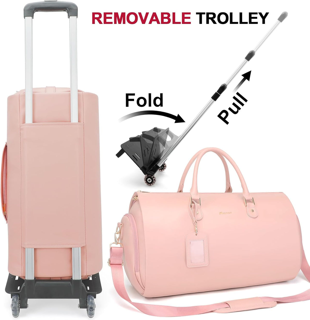 Convertible Garment Duffel Bag, 2-in-1 Hanging Suitcase for Travel | Eco-friendly garment bag converts hanging to duffel, Waterproof & wrinkle-resistant, Great for weekend or business travel.