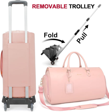 Convertible Garment Duffel Bag, 2-in-1 Hanging Suitcase for Travel | Eco-friendly garment bag converts hanging to duffel, Waterproof & wrinkle-resistant, Great for weekend or business travel.