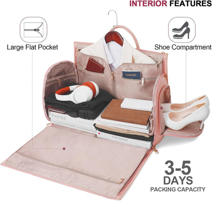 Convertible Garment Duffel Bag, 2-in-1 Hanging Suitcase for Travel | Eco-friendly garment bag converts hanging to duffel, Waterproof & wrinkle-resistant, Great for weekend or business travel.