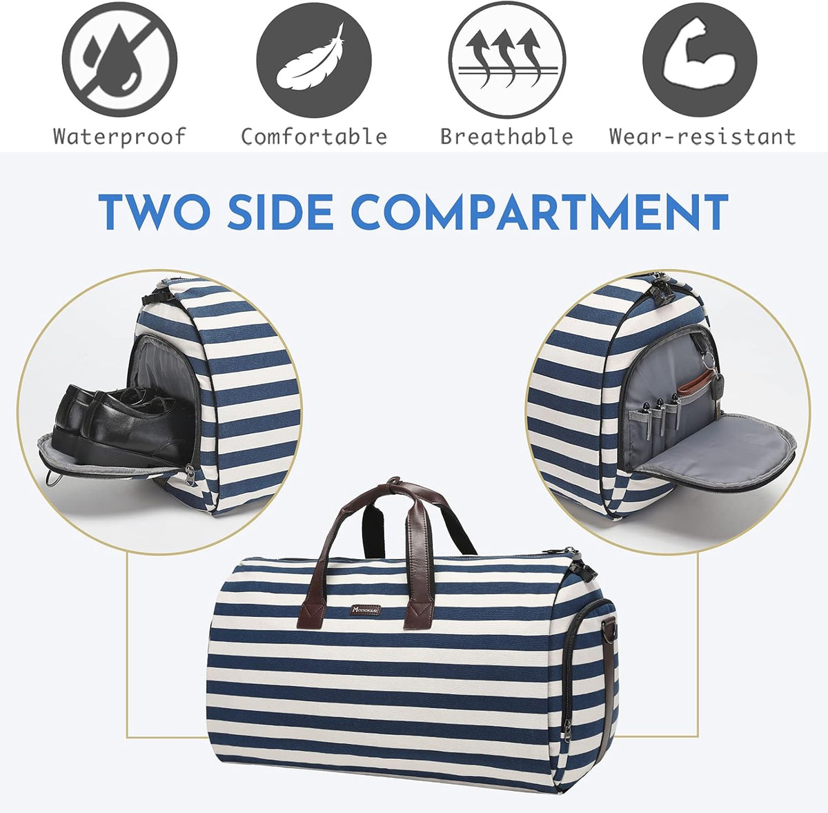 Convertible Garment Duffel Bag, 2-in-1 Hanging Suitcase for Travel | Eco-friendly garment bag converts hanging to duffel, Waterproof & wrinkle-resistant, Great for weekend or business travel.