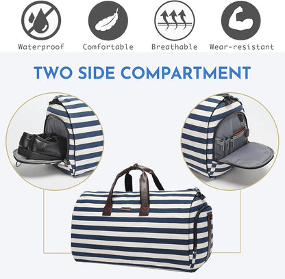 Convertible Garment Duffel Bag, 2-in-1 Hanging Suitcase for Travel | Eco-friendly garment bag converts hanging to duffel, Waterproof & wrinkle-resistant, Great for weekend or business travel.