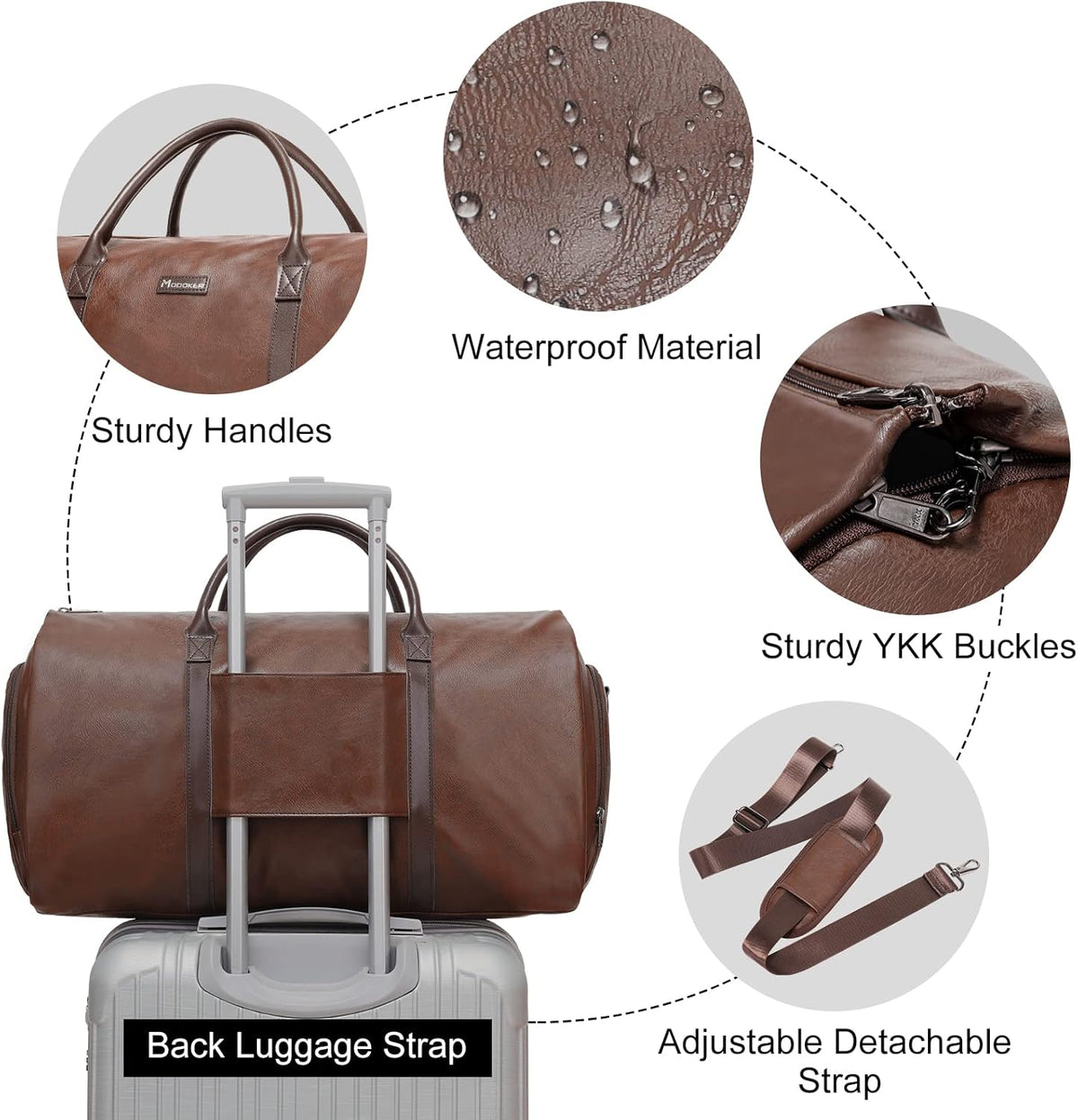 Convertible Garment Duffel Bag, 2-in-1 Hanging Suitcase for Travel | Eco-friendly garment bag converts hanging to duffel, Waterproof & wrinkle-resistant, Great for weekend or business travel.