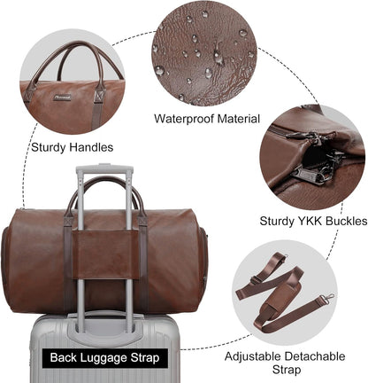 Convertible Garment Duffel Bag, 2-in-1 Hanging Suitcase for Travel | Eco-friendly garment bag converts hanging to duffel, Waterproof & wrinkle-resistant, Great for weekend or business travel.