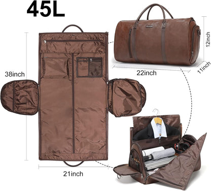 Convertible Garment Duffel Bag, 2-in-1 Hanging Suitcase for Travel | Eco-friendly garment bag converts hanging to duffel, Waterproof & wrinkle-resistant, Great for weekend or business travel.