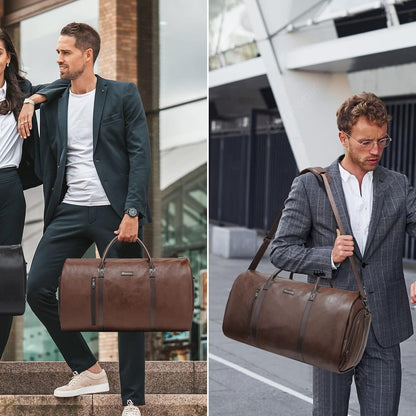 Convertible Garment Duffel Bag, 2-in-1 Hanging Suitcase for Travel | Eco-friendly garment bag converts hanging to duffel, Waterproof & wrinkle-resistant, Great for weekend or business travel.