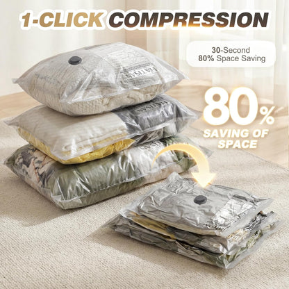 Vacuum Seal Bags for Clothing Travel with Rechargeable Electric Pump, Space Saver Vacuum Storage Bags Travel, Reusable Compression Bags for Luggage Home (Checkered)
