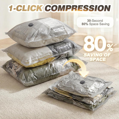 Vacuum Seal Bags for Clothing Travel with Rechargeable Electric Pump, Space Saver Vacuum Storage Bags Travel, Reusable Compression Bags for Luggage Home (Checkered)