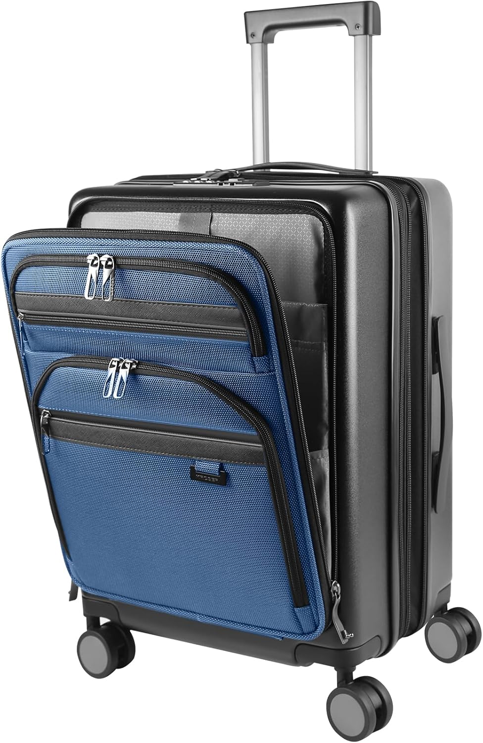 Hardside Expandable Carry On Luggage 22x14x9 Airline Approved With Front Business Pockets, 20 Inch Suitcases with Wheels, Carry on Suitcase with TSA Lock & USB Port, Black