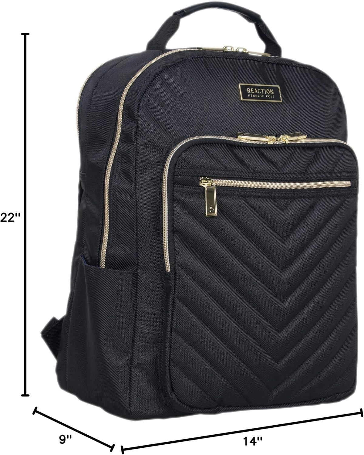 REACTION Madison Square Lightweight Hardside Chevron Expandable Spinner Luggage, Black, 2-Piece (20" Carry On + Tote)