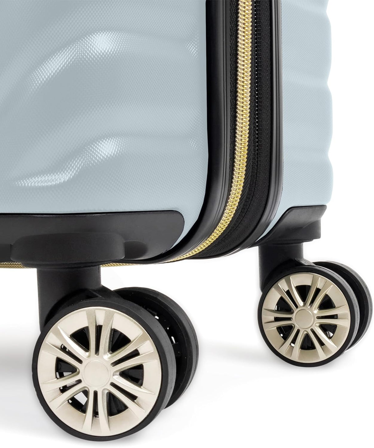 REACTION Madison Square Lightweight Hardside Chevron Expandable Spinner Luggage, Black, 2-Piece (20" Carry On + Tote)