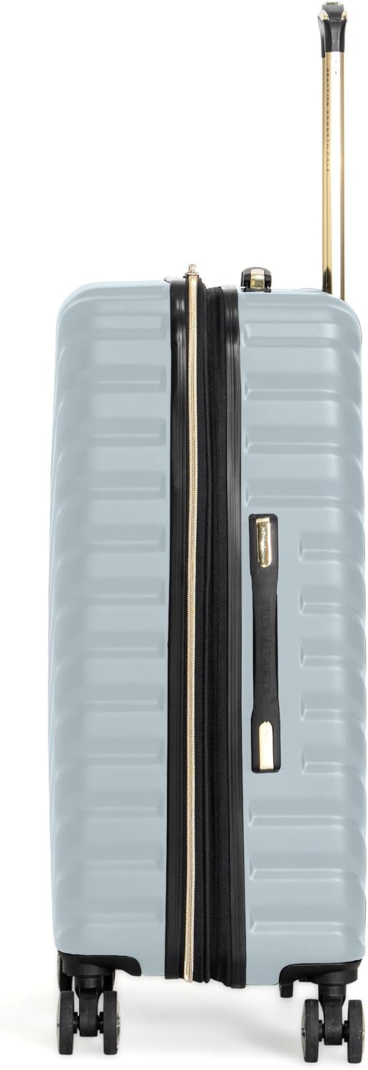REACTION Madison Square Lightweight Hardside Chevron Expandable Spinner Luggage, Black, 2-Piece (20" Carry On + Tote)