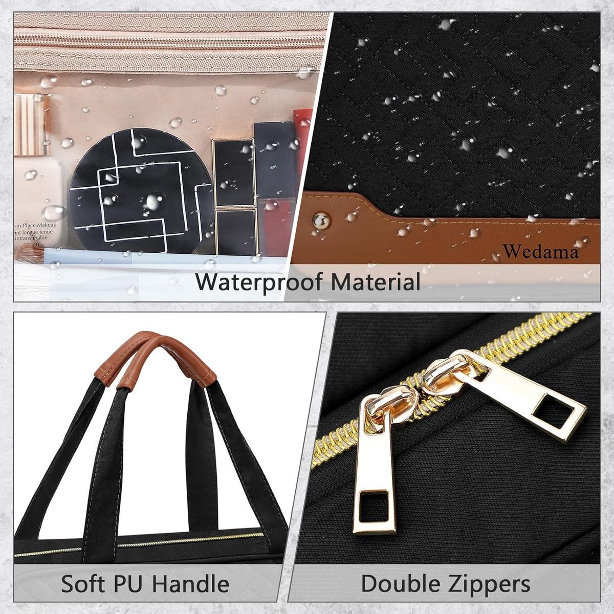 Toiletry Bag for Women, Hanging Travel Toiletry Bag with Jewelry Organizer Compartment Large Makeup Bag, PVC Waterproof Cosmetic Travel Bag for Travel Business Trips Camping Bathroom, Pink