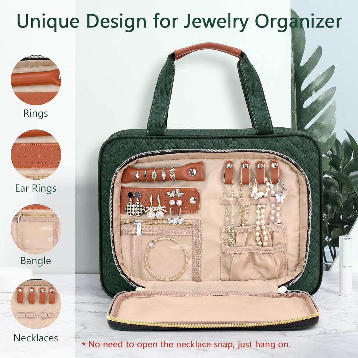 Toiletry Bag for Women, Hanging Travel Toiletry Bag with Jewelry Organizer Compartment Large Makeup Bag, PVC Waterproof Cosmetic Travel Bag for Travel Business Trips Camping Bathroom, Pink