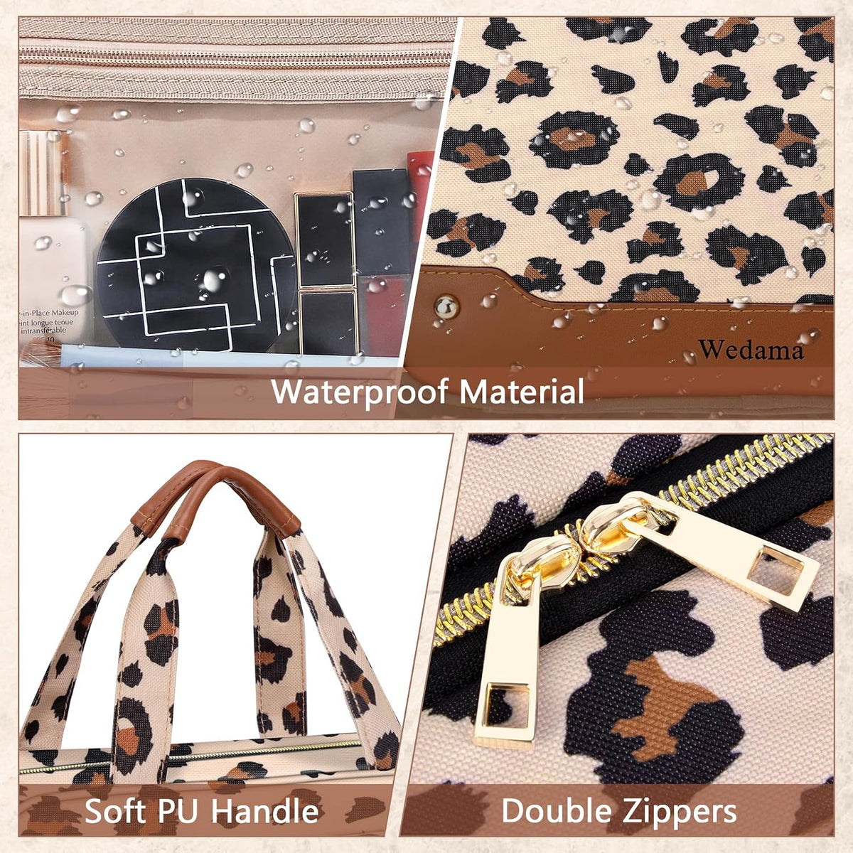 Toiletry Bag for Women, Hanging Travel Toiletry Bag with Jewelry Organizer Compartment Large Makeup Bag, PVC Waterproof Cosmetic Travel Bag for Travel Business Trips Camping Bathroom, Pink