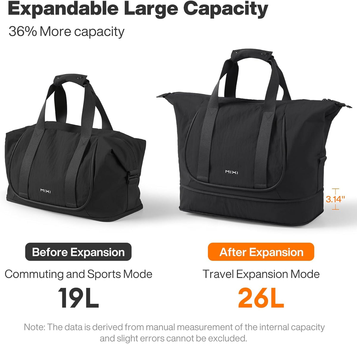 Travel Tote Bag for Women Large Expandable Travel Bag Waterproof Lightweight Carry On Personal Item Handbag