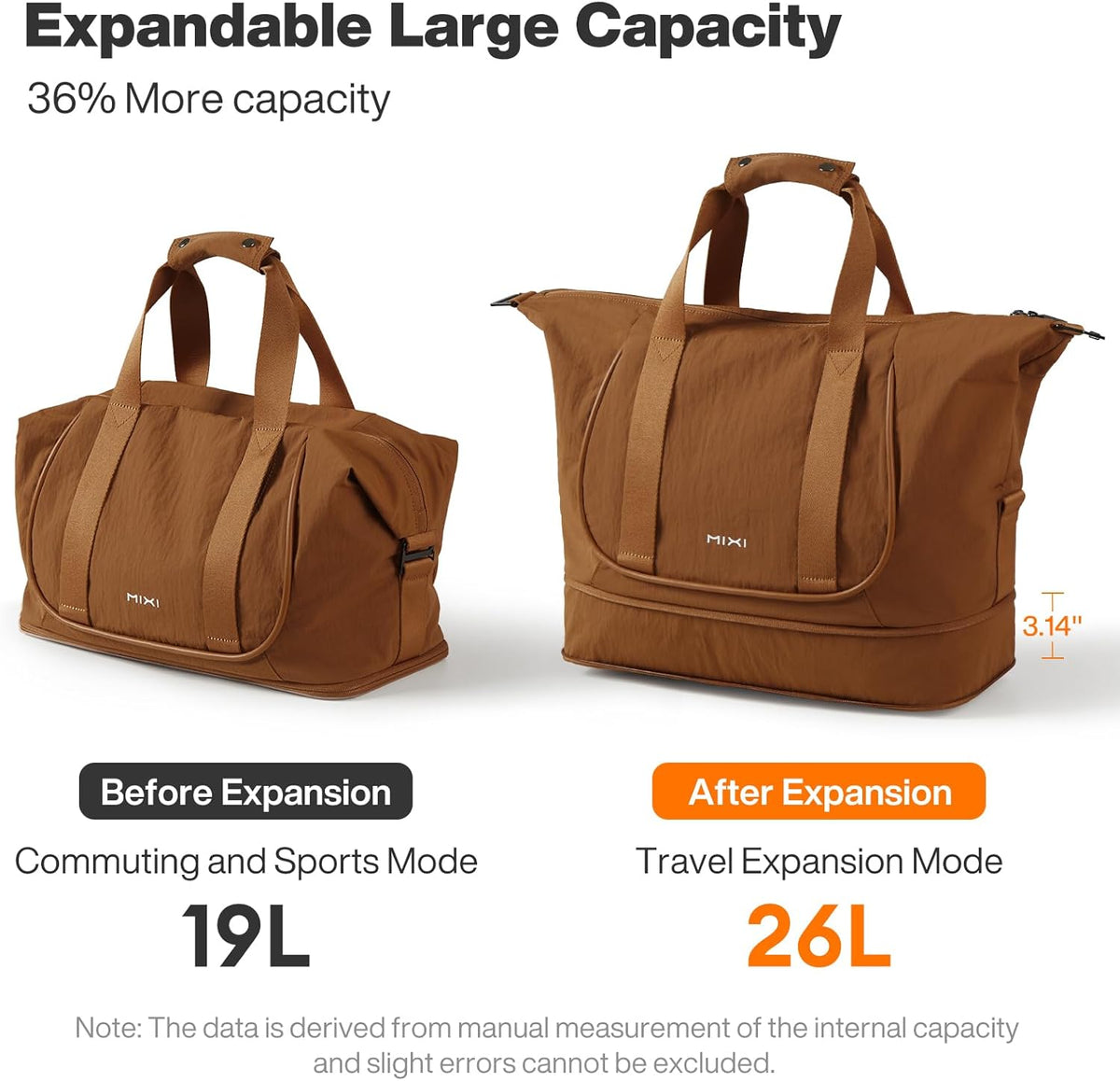Travel Tote Bag for Women Large Expandable Travel Bag Waterproof Lightweight Carry On Personal Item Handbag