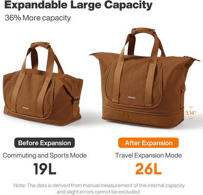 Travel Tote Bag for Women Large Expandable Travel Bag Waterproof Lightweight Carry On Personal Item Handbag
