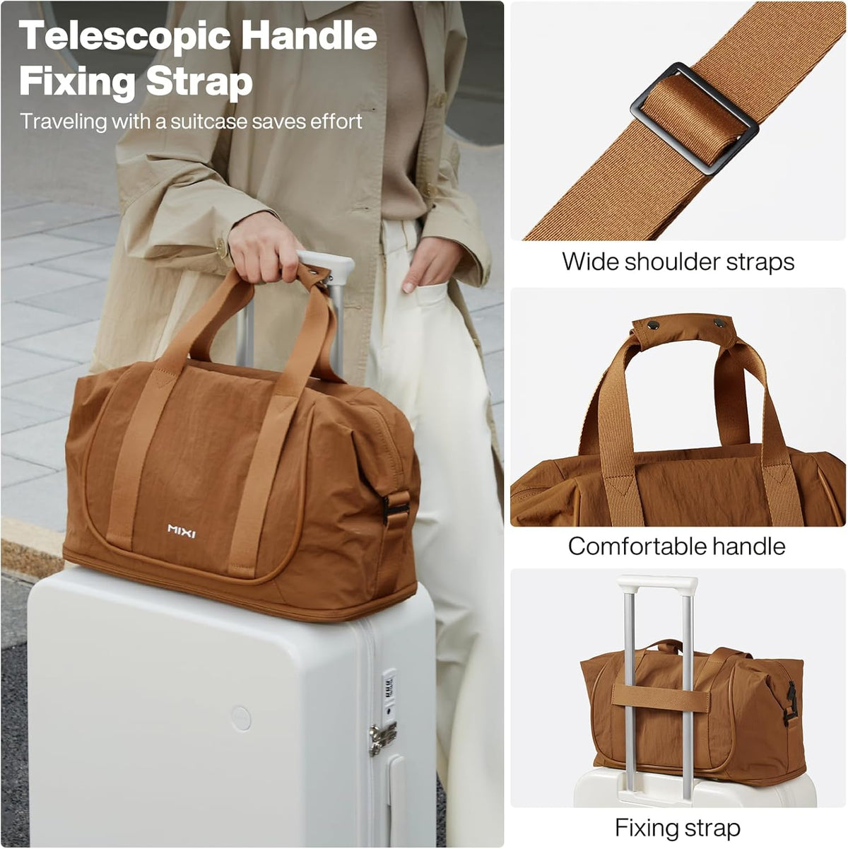 Travel Tote Bag for Women Large Expandable Travel Bag Waterproof Lightweight Carry On Personal Item Handbag