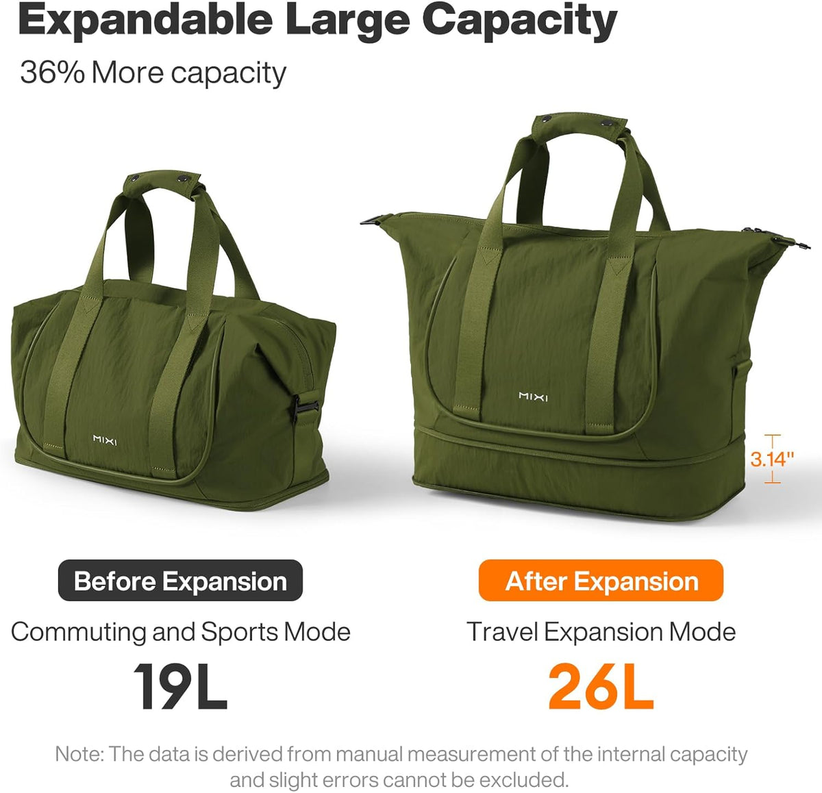 Travel Tote Bag for Women Large Expandable Travel Bag Waterproof Lightweight Carry On Personal Item Handbag