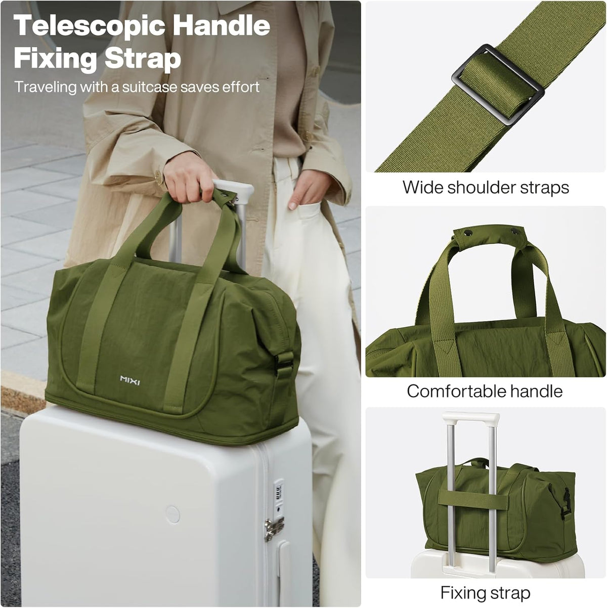 Travel Tote Bag for Women Large Expandable Travel Bag Waterproof Lightweight Carry On Personal Item Handbag