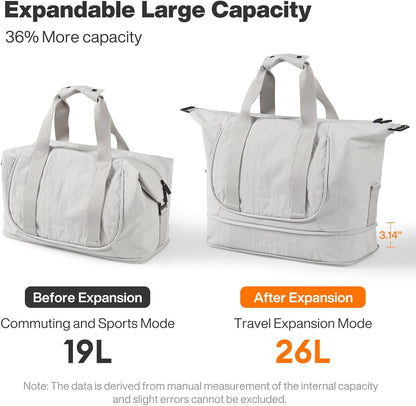 Travel Tote Bag for Women Large Expandable Travel Bag Waterproof Lightweight Carry On Personal Item Handbag