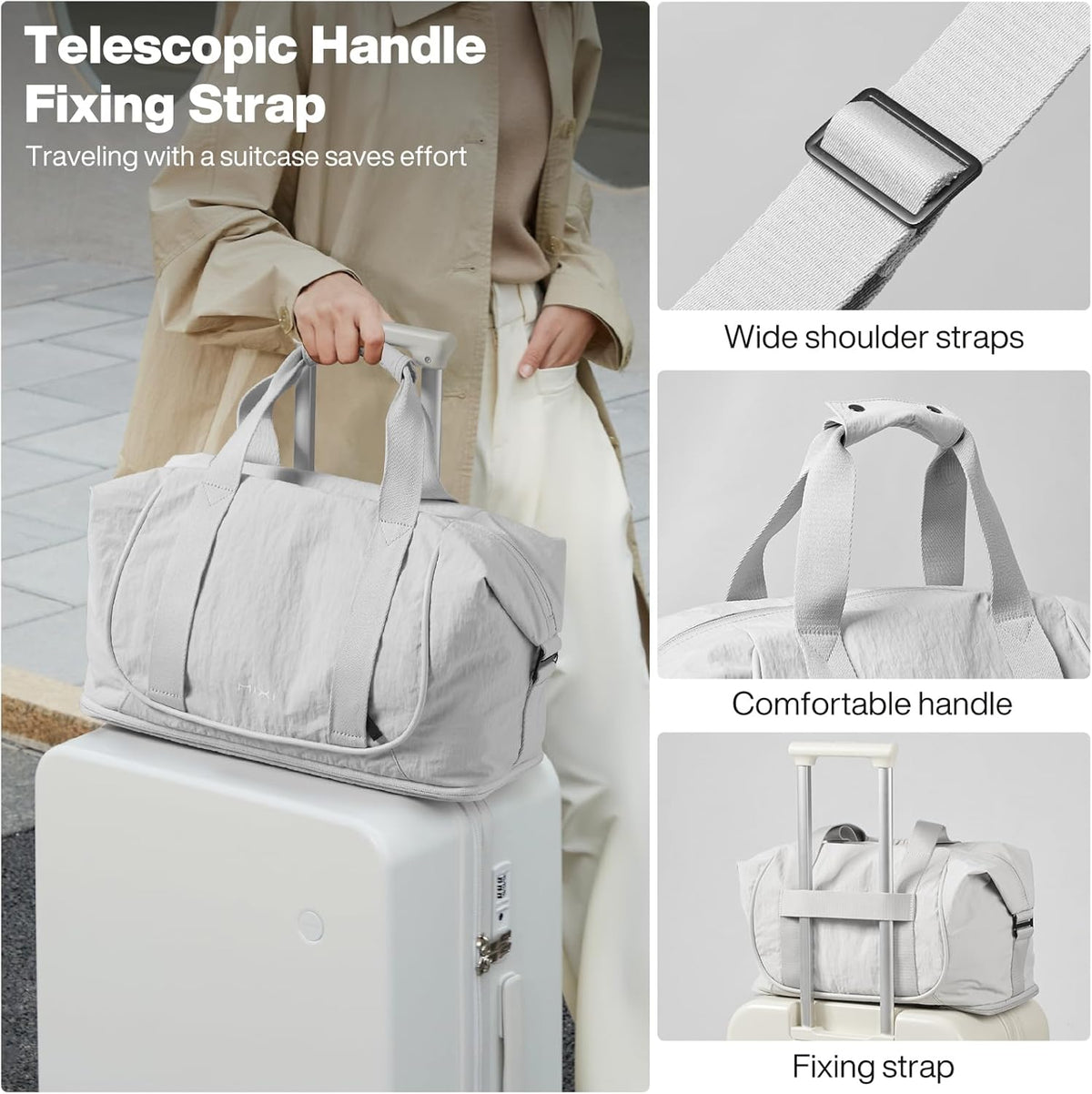 Travel Tote Bag for Women Large Expandable Travel Bag Waterproof Lightweight Carry On Personal Item Handbag